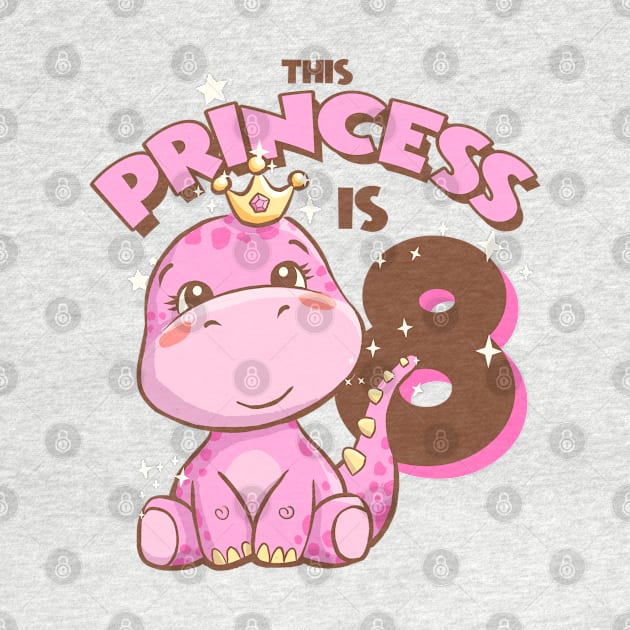 This Princess is 8 Girls 8th Birthday Pink Dinosaur Party by Irene Koh Studio